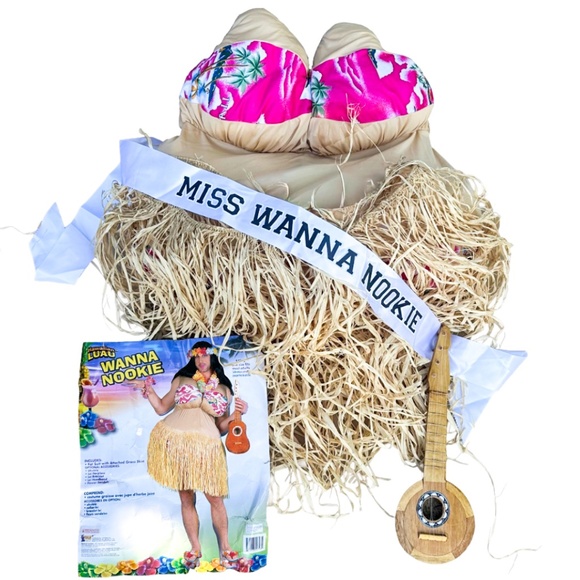 Men’s Costume- Miss Wanna Nookie Hawaiian Luau Costume with Accessories - Picture 6 of 6